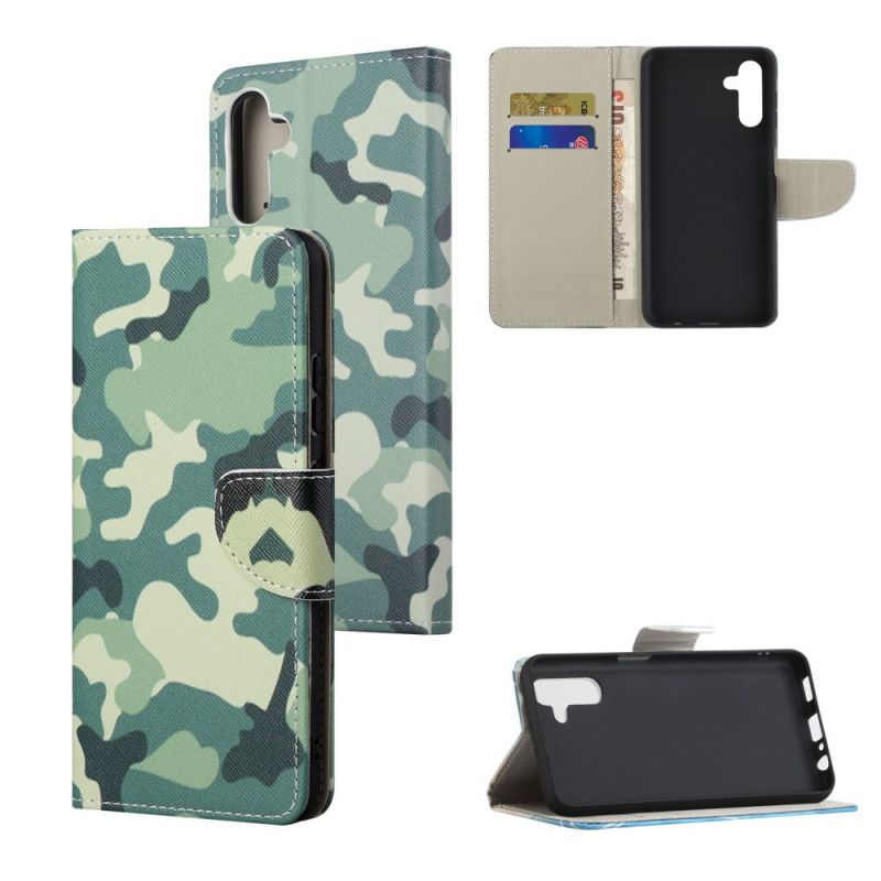 Læder Cover Samsung Galaxy A13 5g Telefon Etui Militær Camouflage