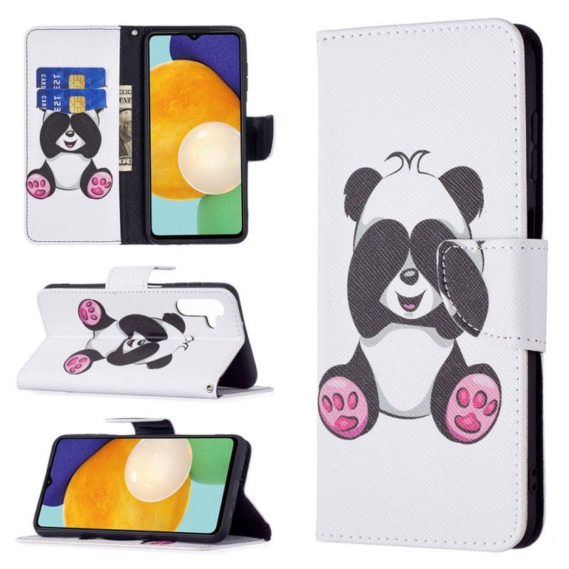 Læder Cover Samsung Galaxy A13 5g Telefon Etui Panda Sjov