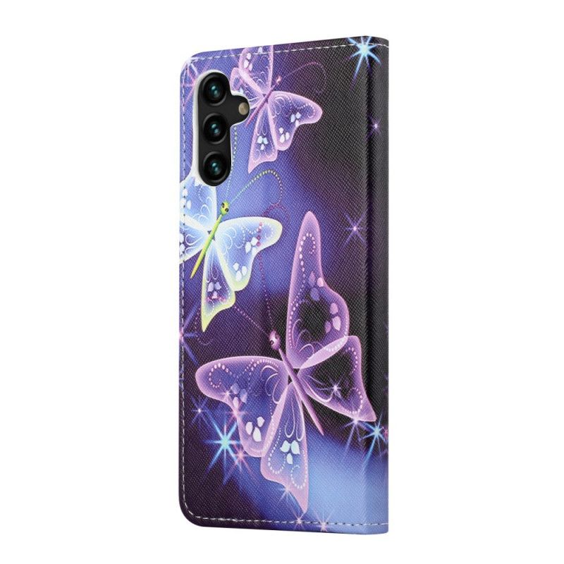 Læder Cover Samsung Galaxy A13 5g Telefon Etui Suveræne Sommerfugle