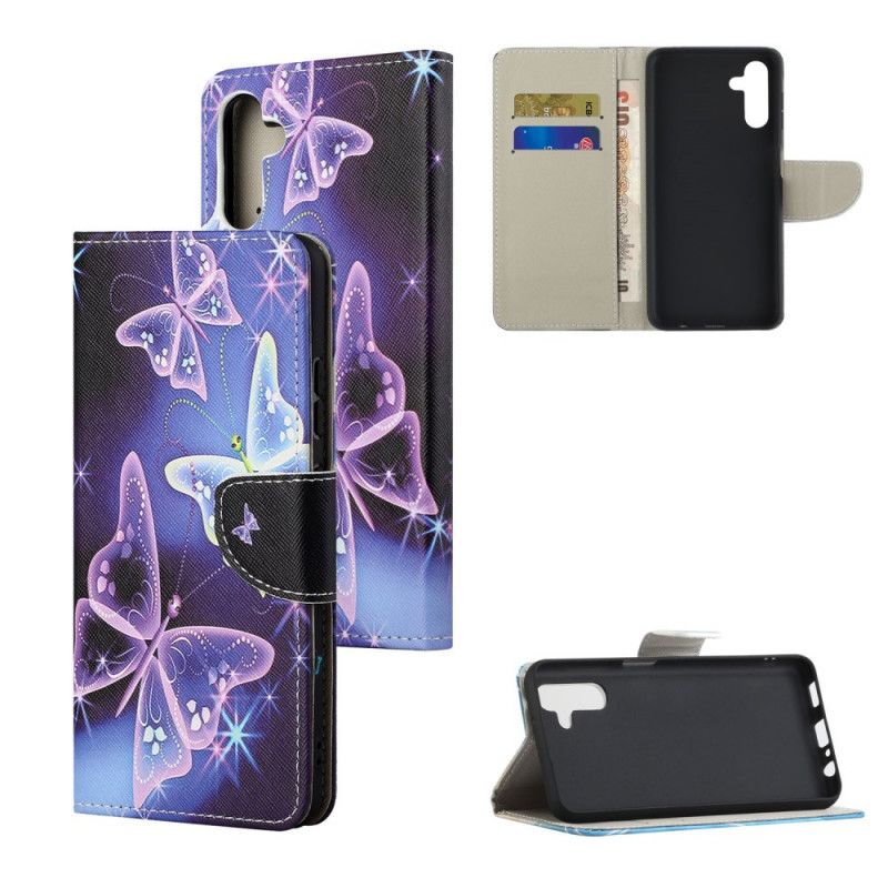 Læder Cover Samsung Galaxy A13 5g Telefon Etui Suveræne Sommerfugle