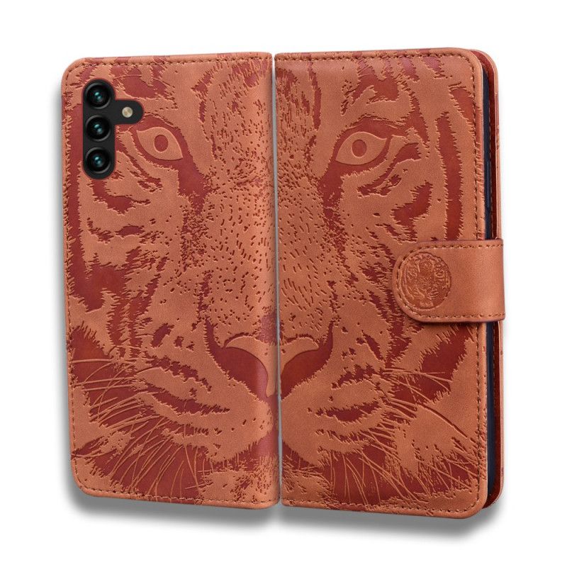 Læder Cover Samsung Galaxy A13 5g Tiger Face Print