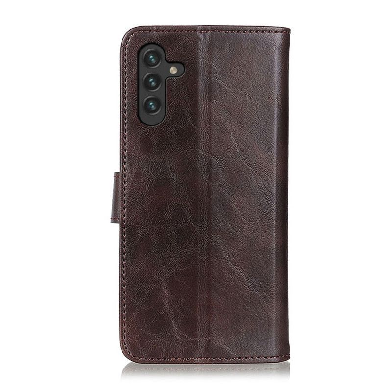 Læder Cover Samsung Galaxy A13 5g Trefarvet Vintage Lædereffekt