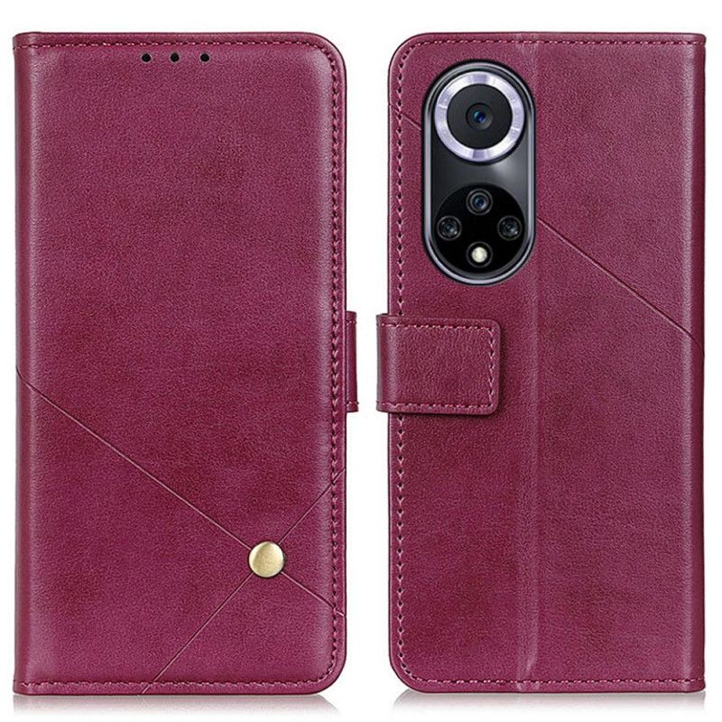 Læder Cover Huawei Nova 9 / Honor 50 Telefon Etui Rivet X Design