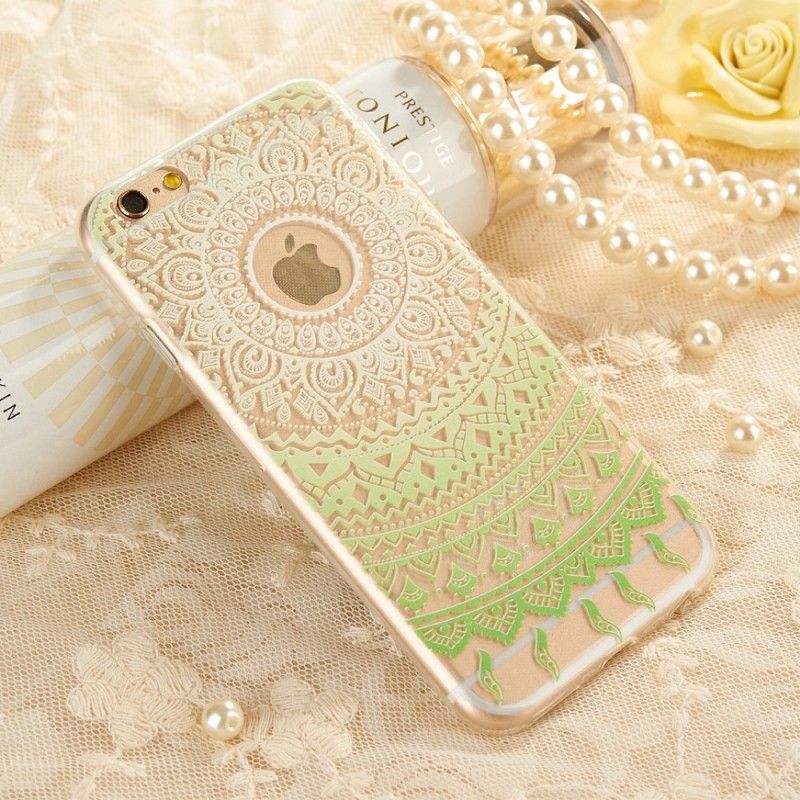 Cover for iPhone 6 / 6S Magenta Gennemsigtig Mandala