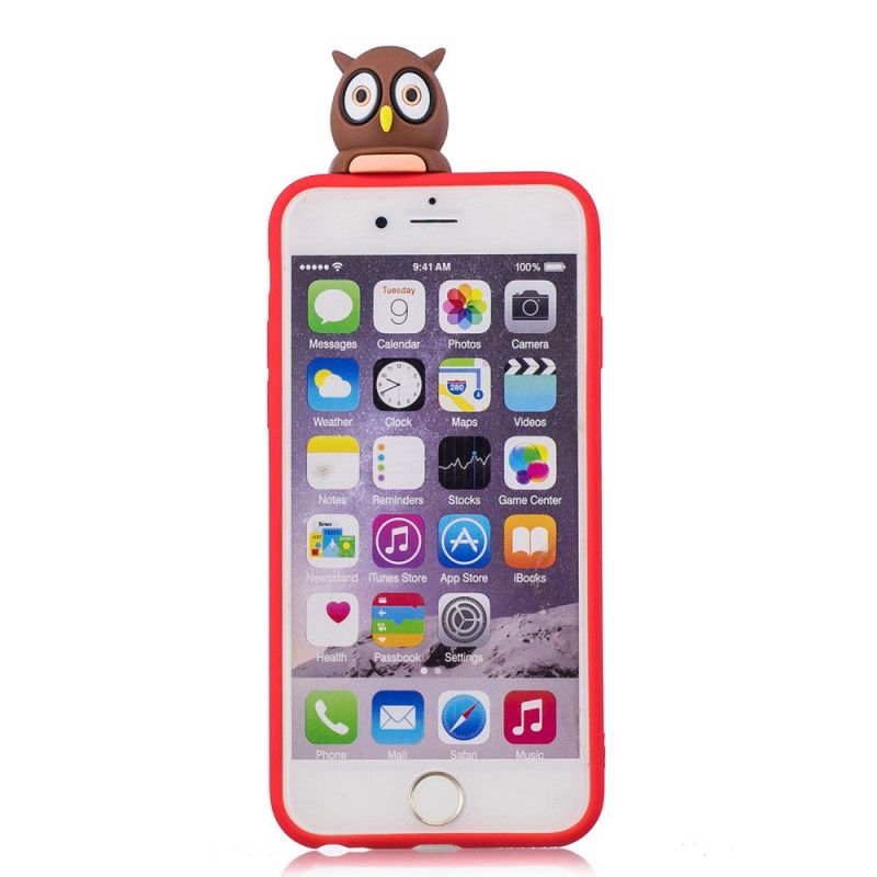 Cover for iPhone 6 / 6S Rød 3D Ugle