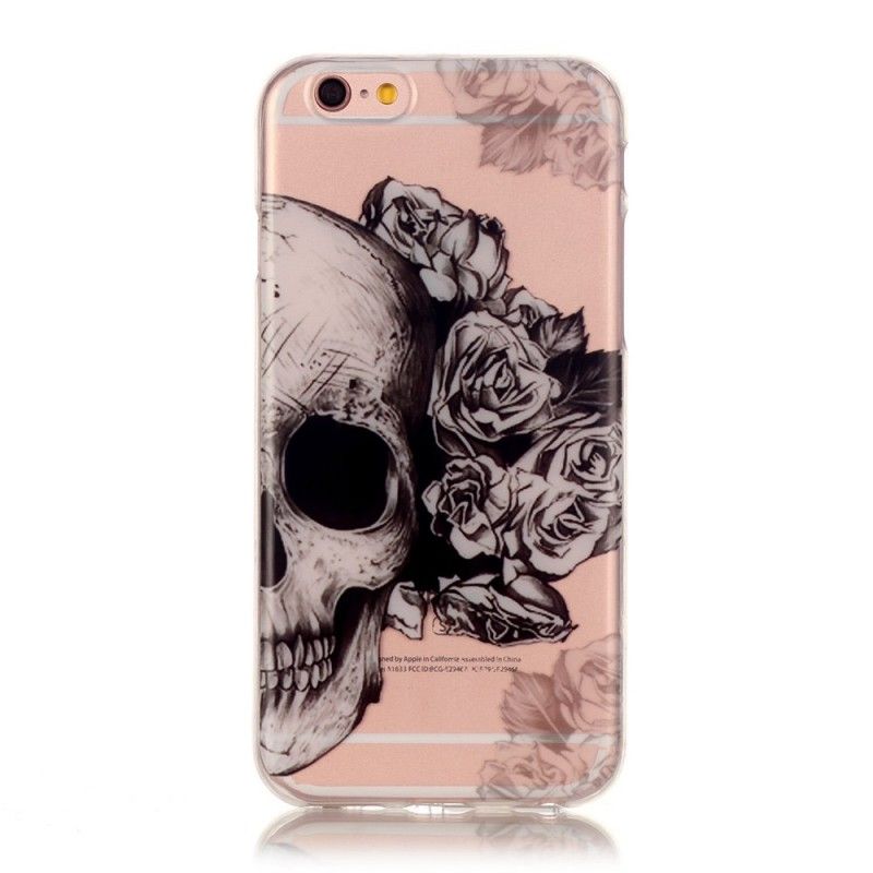 Cover iPhone 6 / 6S Mobilcover Gennemsigtig Blomstret Kranium