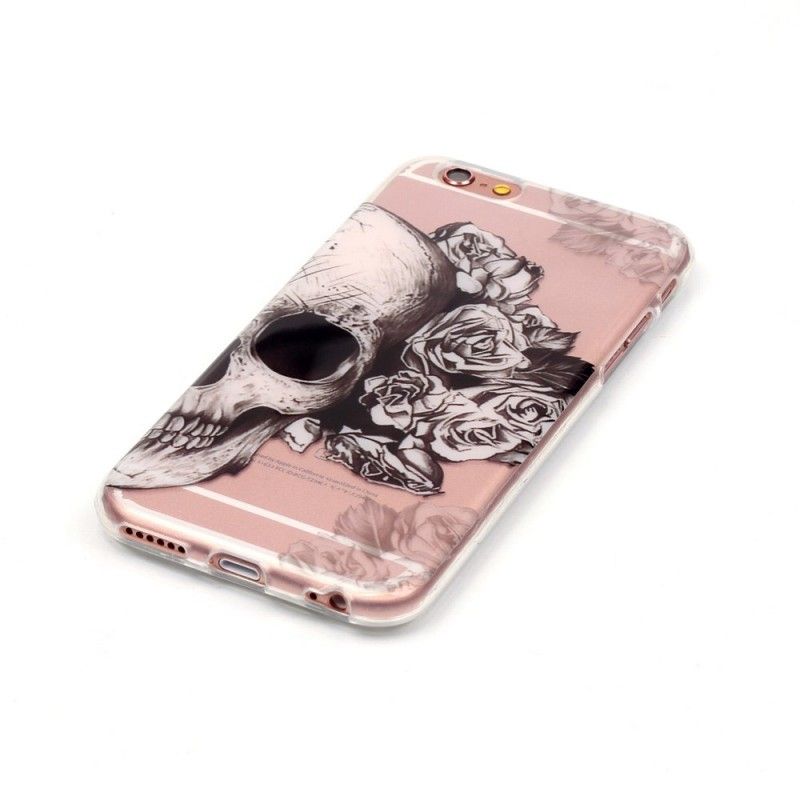 Cover iPhone 6 / 6S Mobilcover Gennemsigtig Blomstret Kranium