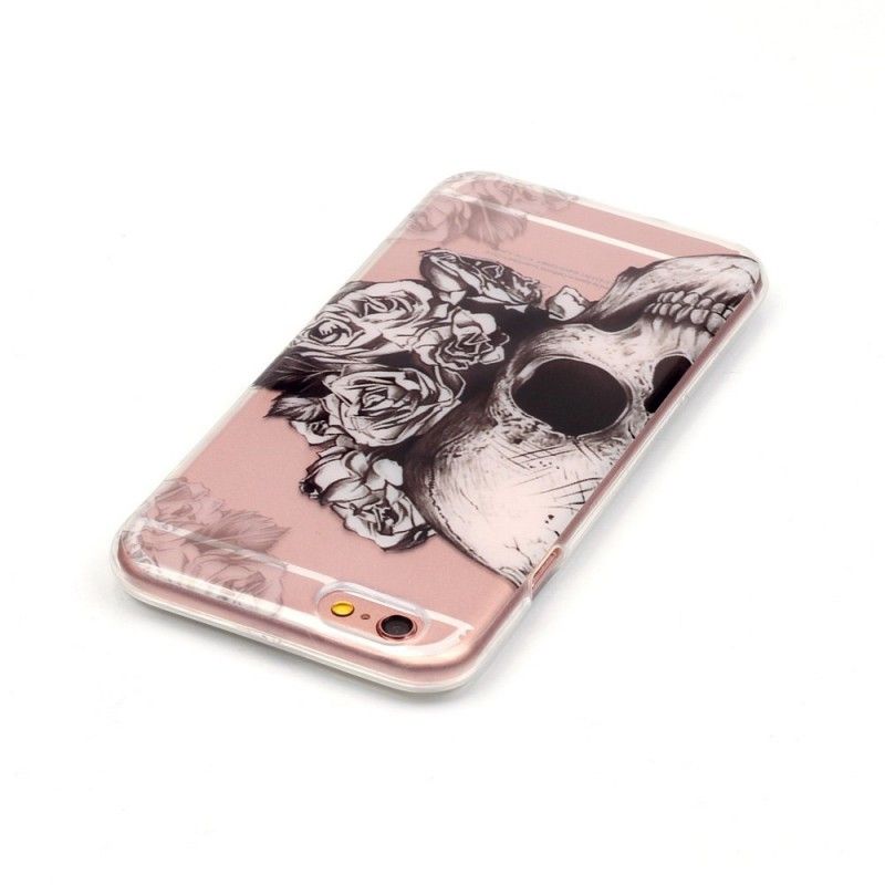 Cover iPhone 6 / 6S Mobilcover Gennemsigtig Blomstret Kranium