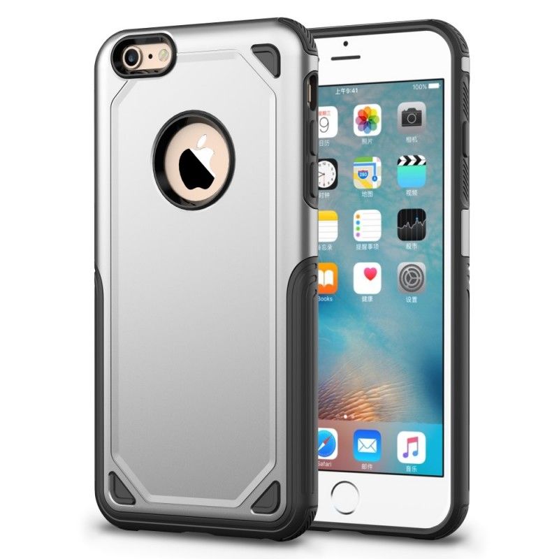 Cover iPhone 6 / 6S Sort Premium Metaleffekt Original