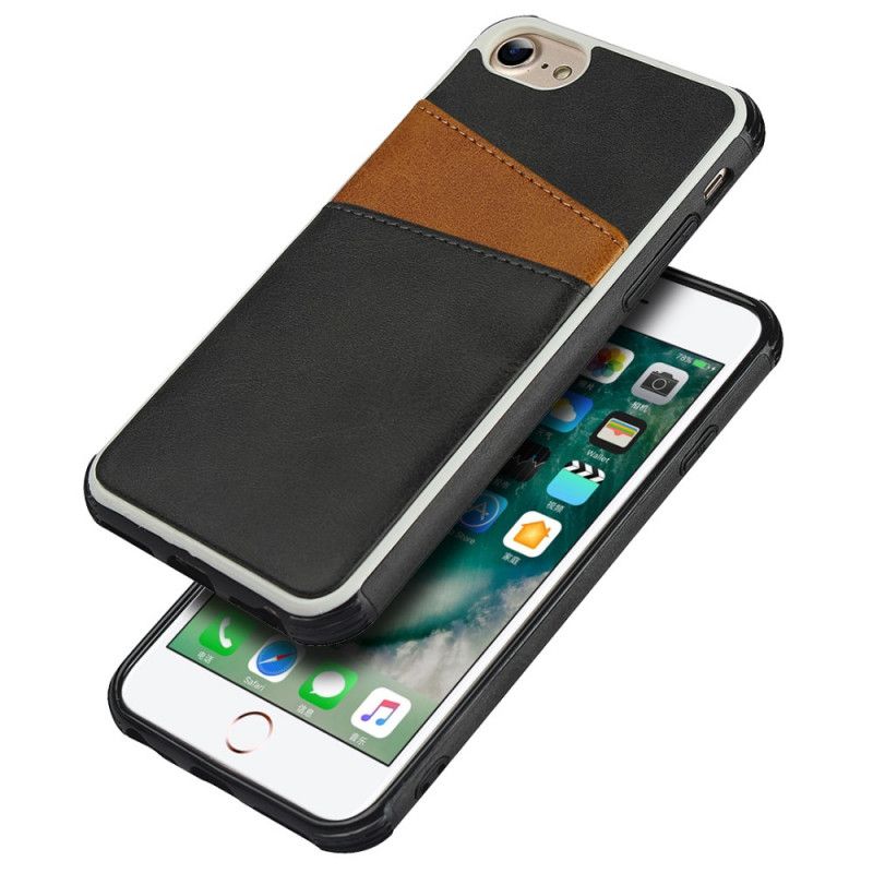 Cover iPhone 6 / 6S Sort Tofarvet Dobbeltkortholder