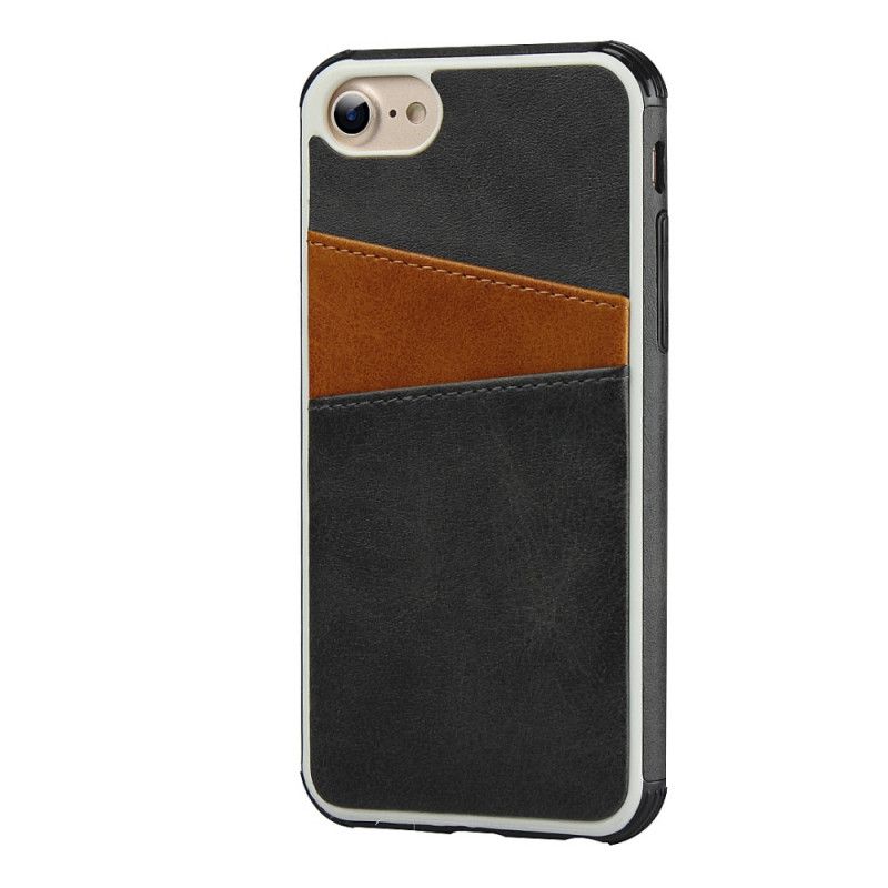 Cover iPhone 6 / 6S Sort Tofarvet Dobbeltkortholder