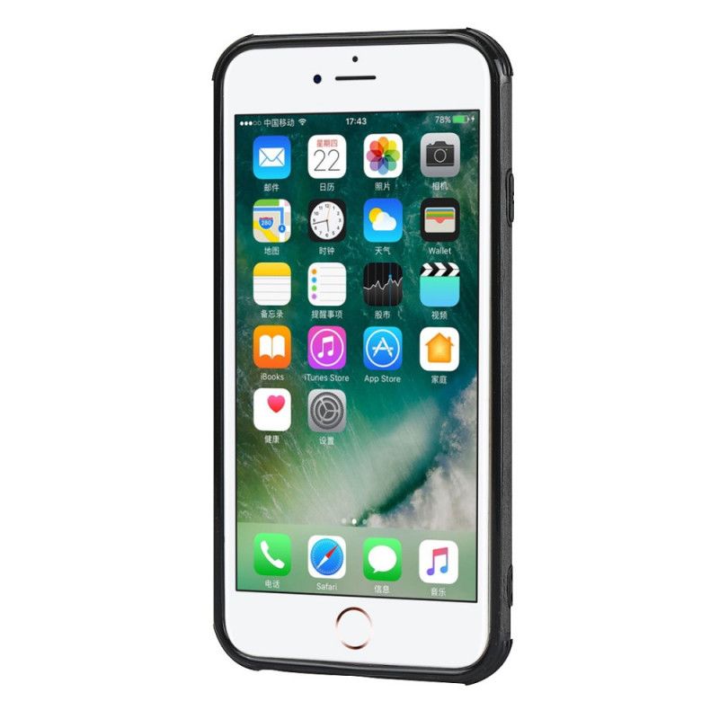 Cover iPhone 6 / 6S Sort Tofarvet Dobbeltkortholder