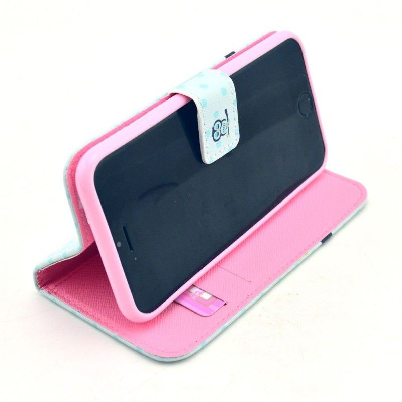 Flip Cover Læder for iPhone 6 / 6S Sovende Ugle