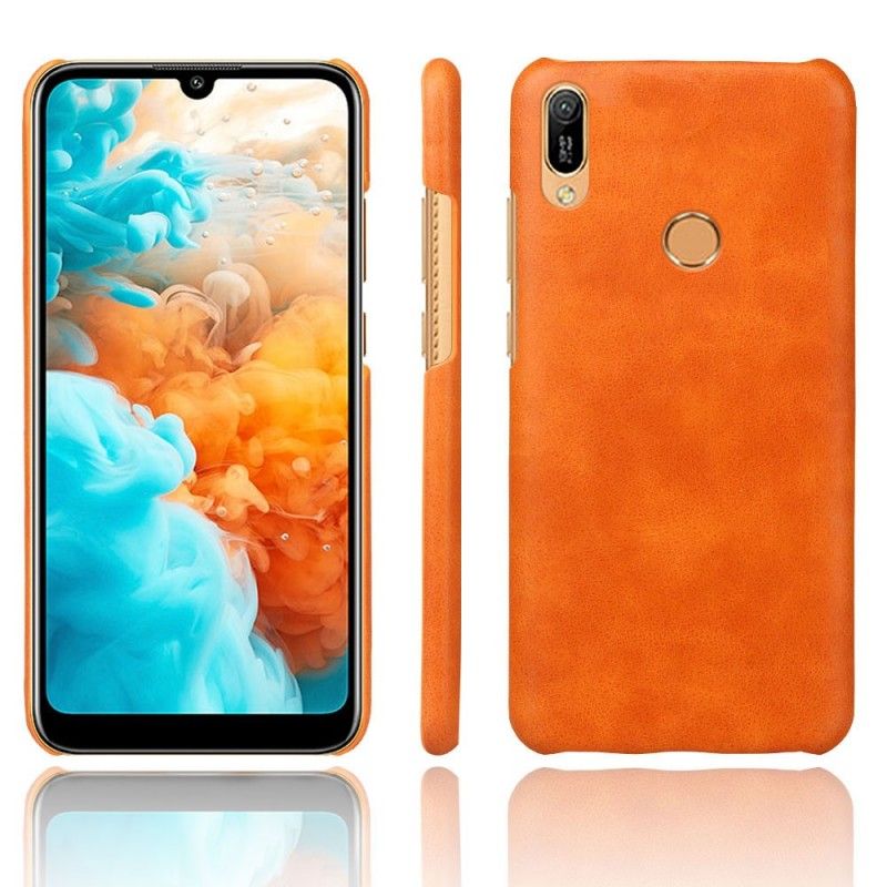 Cover Huawei Y6 2019 Brun Ydeevne Lychee Læder Effekt