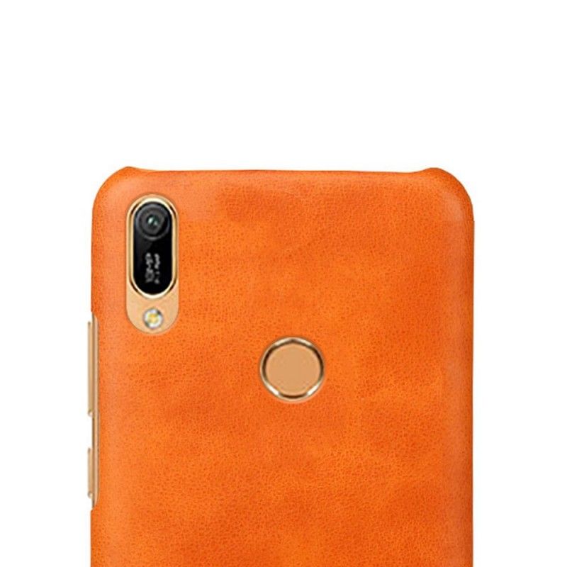 Cover Huawei Y6 2019 Brun Ydeevne Lychee Læder Effekt