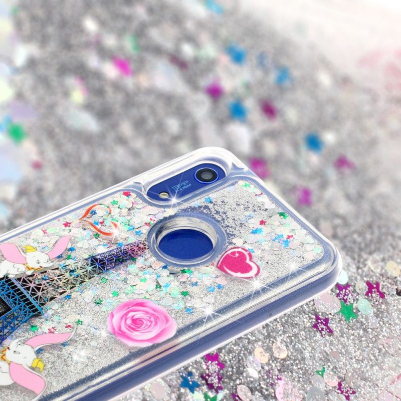 Cover Huawei Y6 2019 Mobilcover Eiffeltårnet Glitter