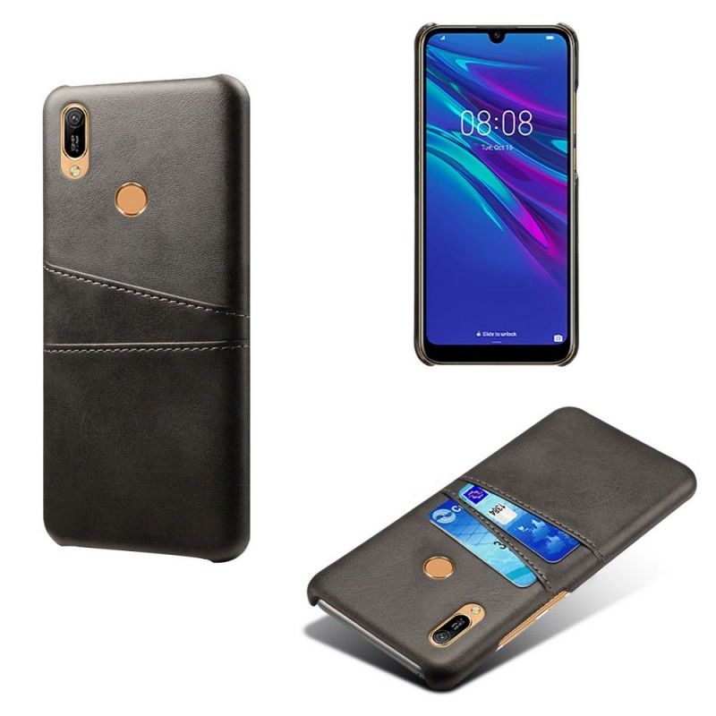 Cover Huawei Y6 2019 Rød Kortholder I Lædereffekt Beskyttelse