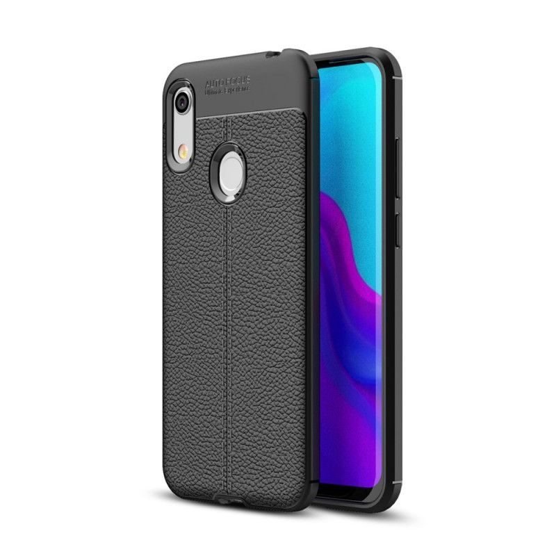 Cover Huawei Y6 2019 Sort Dobbelt Line Lychee Læder Effekt