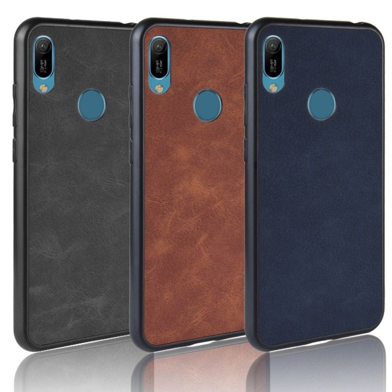 Cover Huawei Y6 2019 Sort Vintage Look Læder Effekt