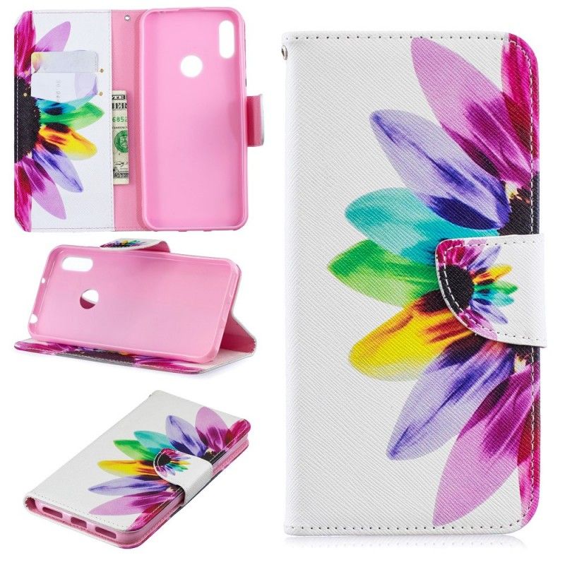 Flip Cover Huawei Y6 2019 Mobilcover Akvarelblomst