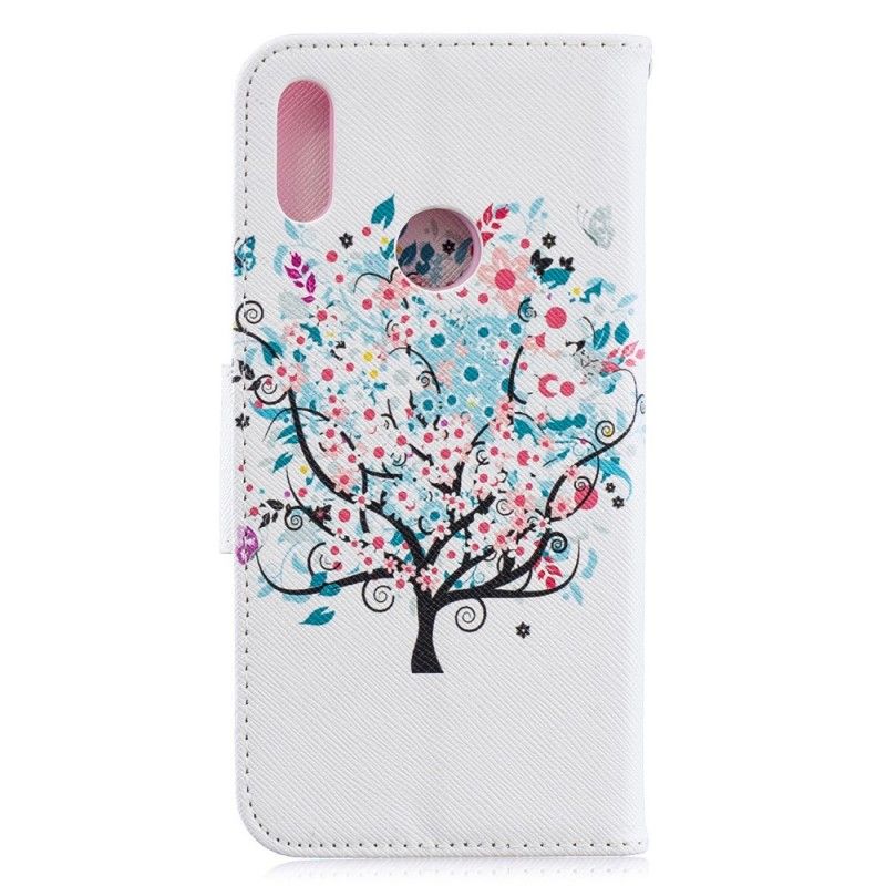 Flip Cover Huawei Y6 2019 Mobilcover Blomstret Træ