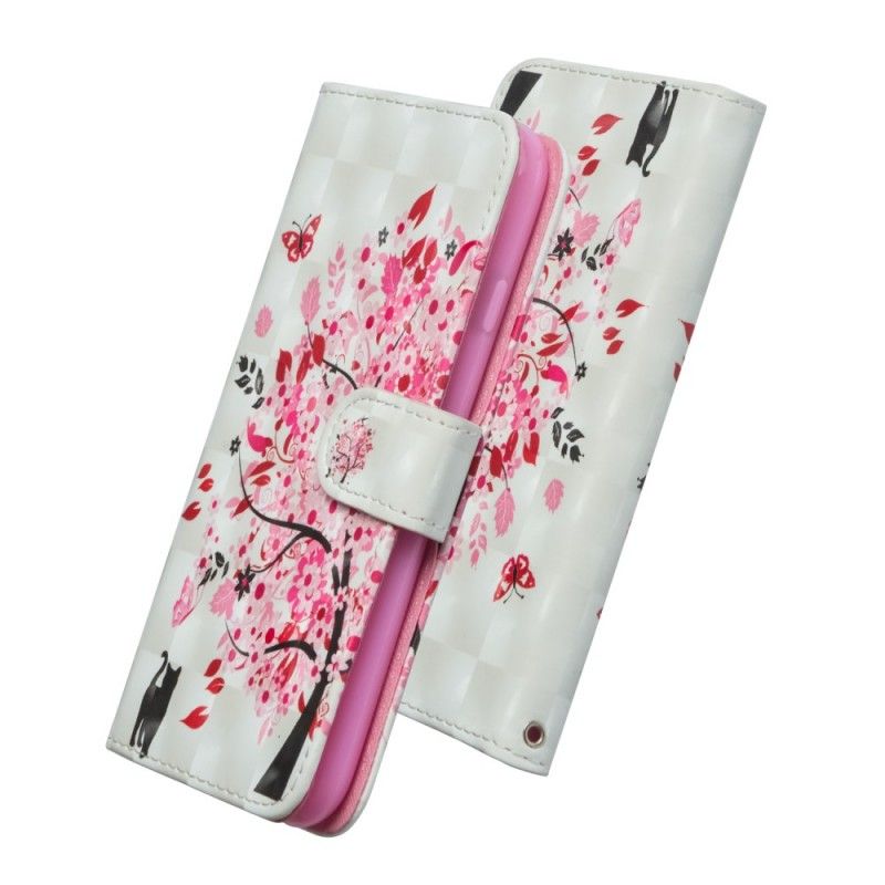 Flip Cover Huawei Y6 2019 Mobilcover Lyserødt Træ