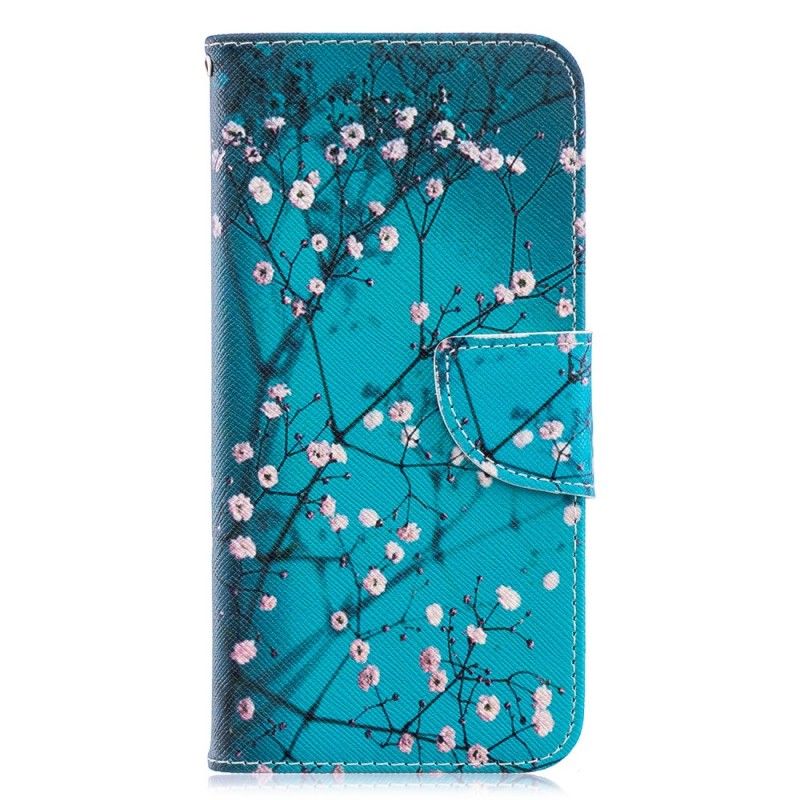 Flip Cover Læder for Huawei Y6 2019 Blomstrende Træ