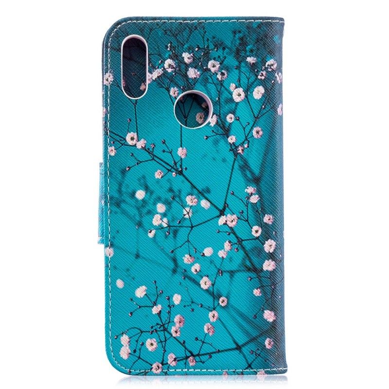 Flip Cover Læder for Huawei Y6 2019 Blomstrende Træ