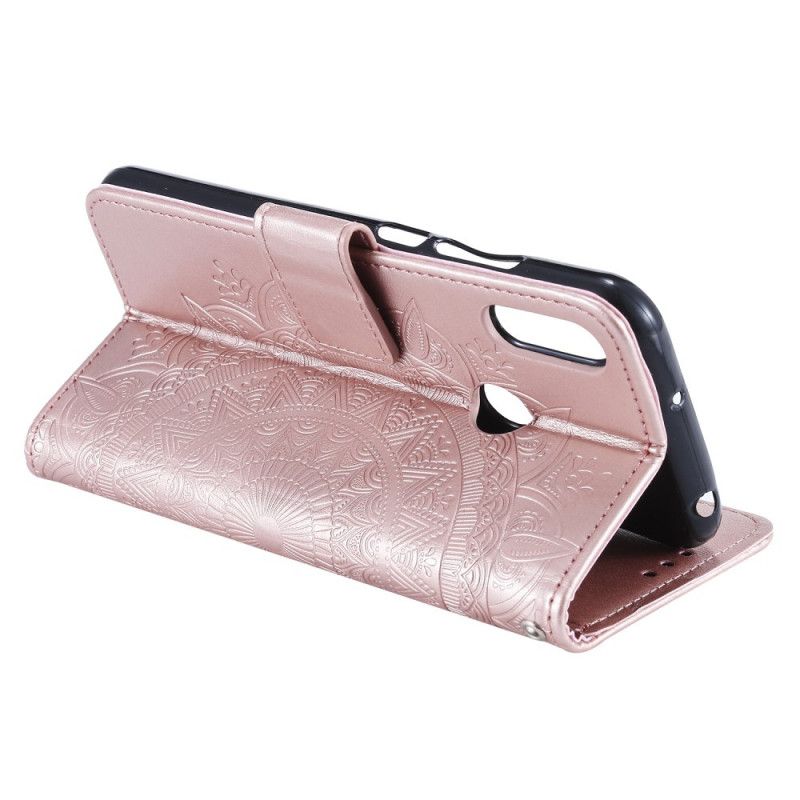 Flip Cover Læder for Huawei Y6 2019 Grå Solmandala