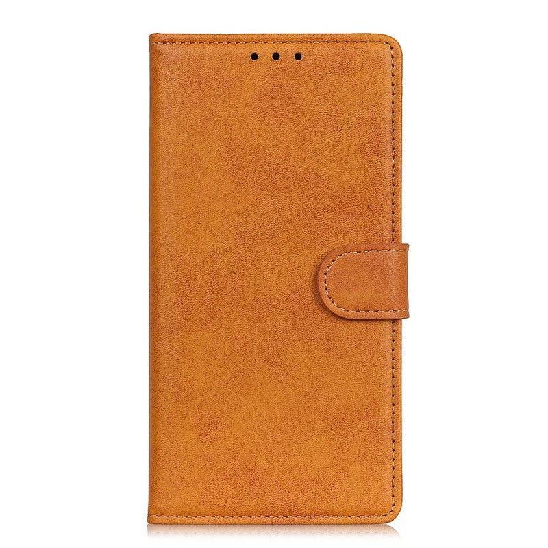 Flip Cover Læder for Huawei Y6 2019 Sort Retro Mat Læder Effekt