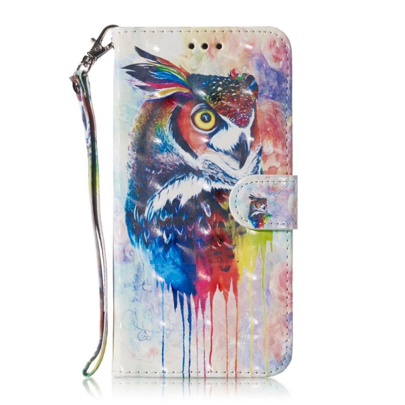 Flip Cover Læder Huawei Y6 2019 Drypende Ugle