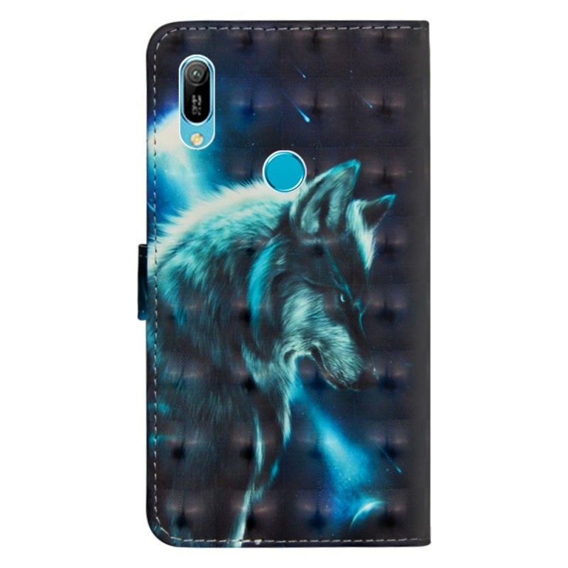 Flip Cover Læder Huawei Y6 2019 Majestætisk Ulv