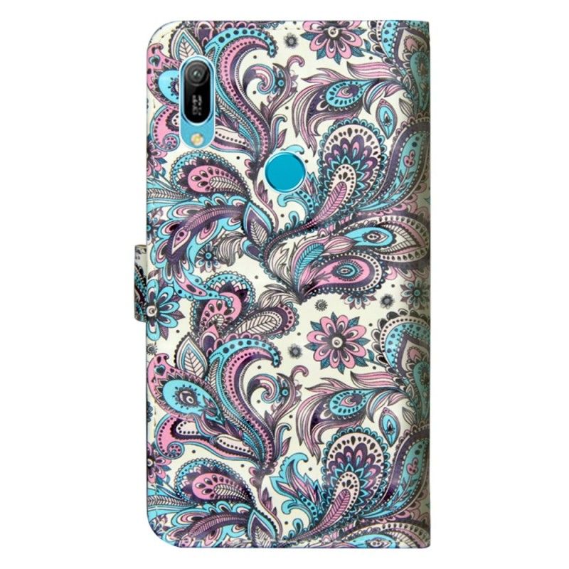 Flip Cover Læder Huawei Y6 2019 Mønstrede Blomster