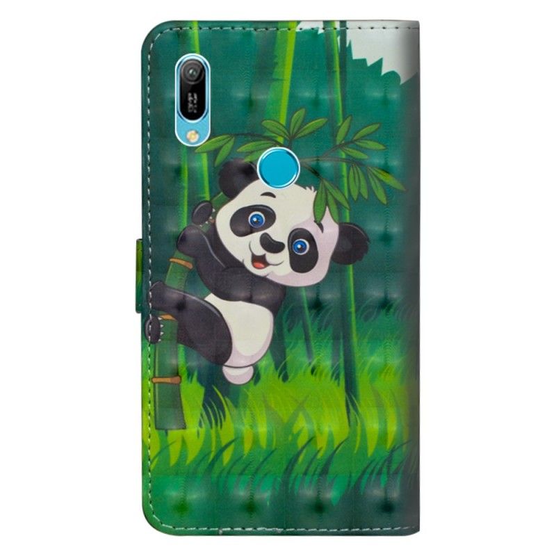 Flip Cover Læder Huawei Y6 2019 Panda Og Bambus