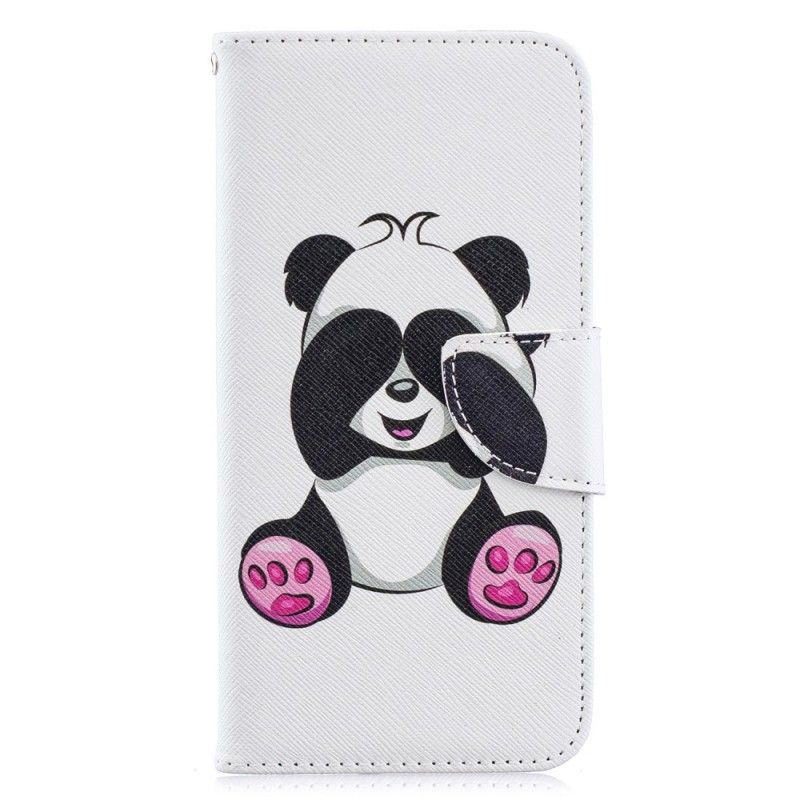 Flip Cover Læder Huawei Y6 2019 Sjov Panda Beskyttelse