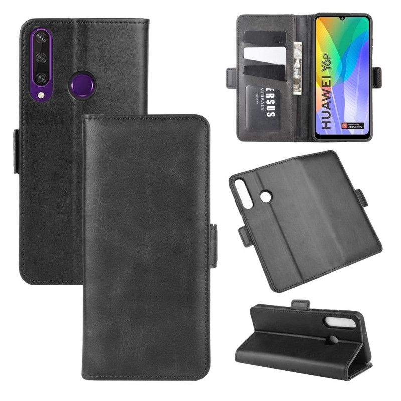 Flip Cover Læder Huawei Y6 2019 Sort Dobbelt Flap Beskyttelse