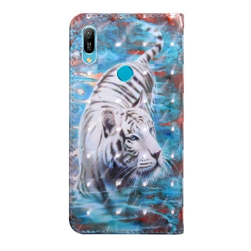 Flip Cover Læder Huawei Y6 2019 Tiger I Vandet