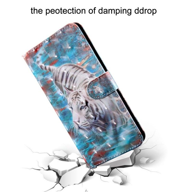 Flip Cover Læder Huawei Y6 2019 Tiger I Vandet