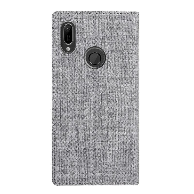 Læder Cover Huawei Y6 2019 Grå Struktureret Vili Dmx