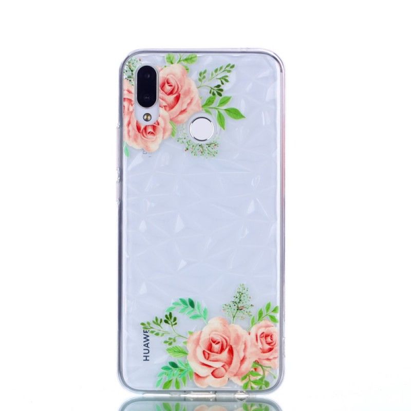 Cover Huawei P Smart Plus Mobilcover Diamanttekstur Og Blomster