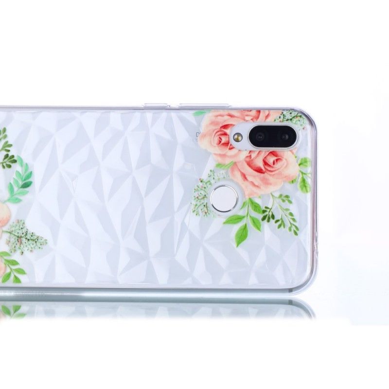 Cover Huawei P Smart Plus Mobilcover Diamanttekstur Og Blomster