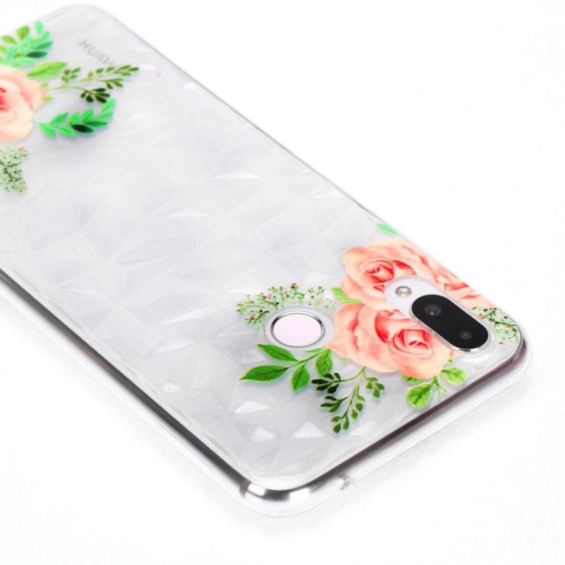 Cover Huawei P Smart Plus Mobilcover Diamanttekstur Og Blomster