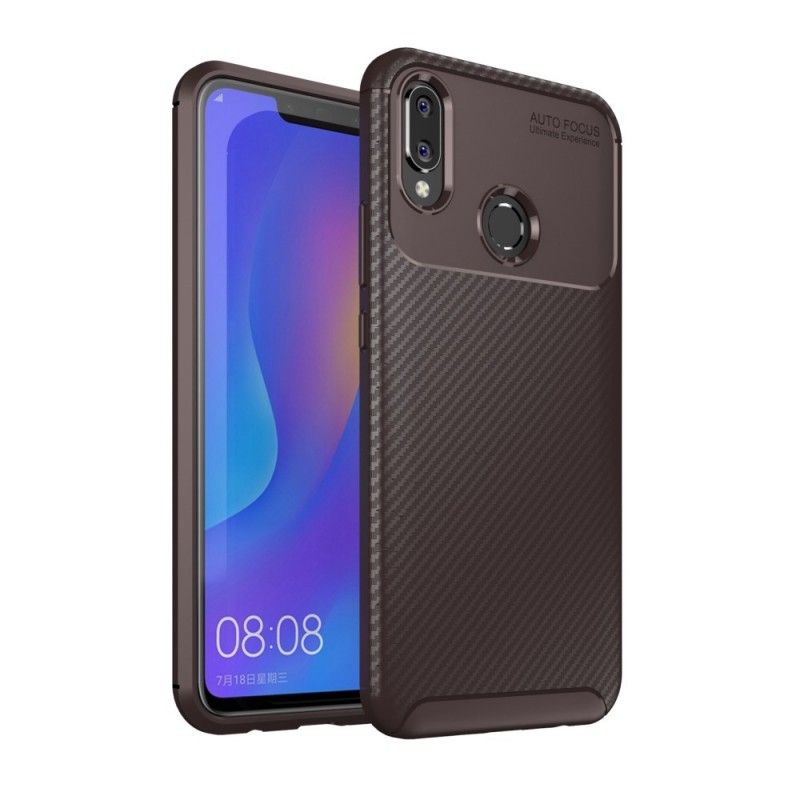 Cover Huawei P Smart Plus Mørkeblå Fleksibel Kulfibertekstur