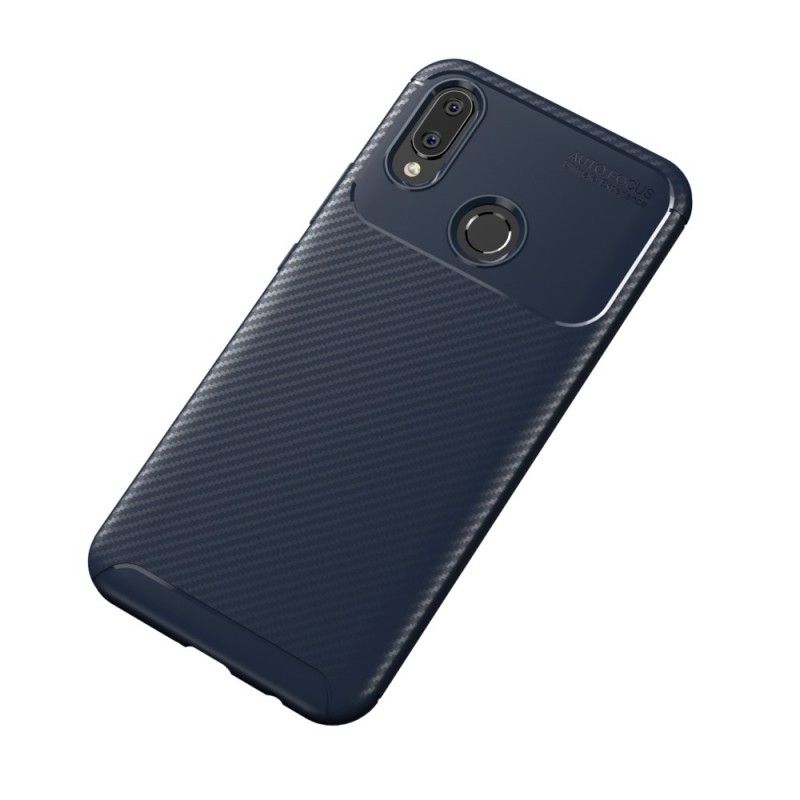 Cover Huawei P Smart Plus Mørkeblå Fleksibel Kulfibertekstur