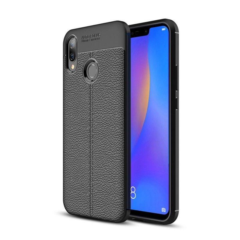 Cover Huawei P Smart Plus Sort Dobbelt Line Lychee Læder Effekt Original