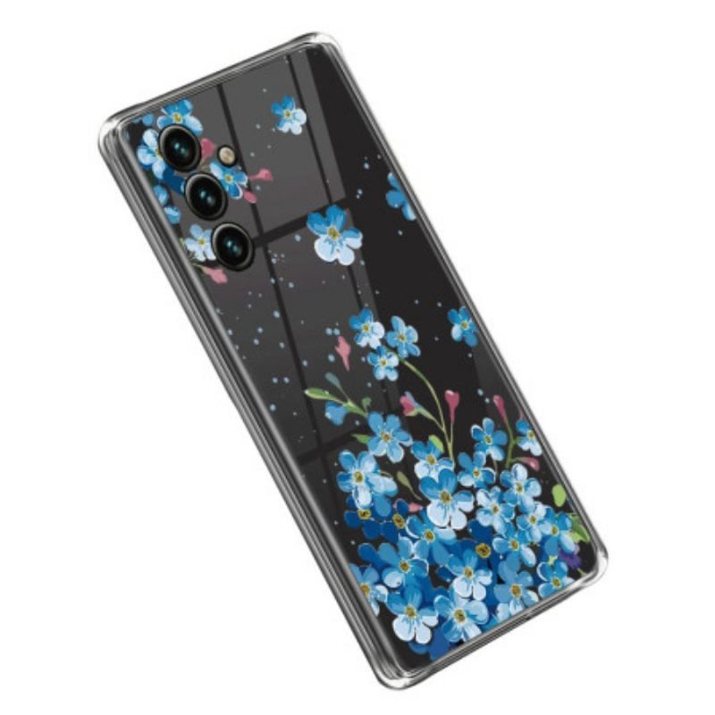 Cover Samsung Galaxy A14 / A14 5G Sømløse Blå Blomster