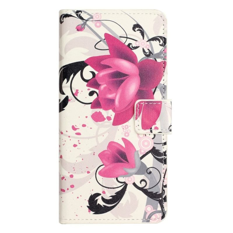 Flip Cover Samsung Galaxy A14 / A14 5G Tropiske Blomster