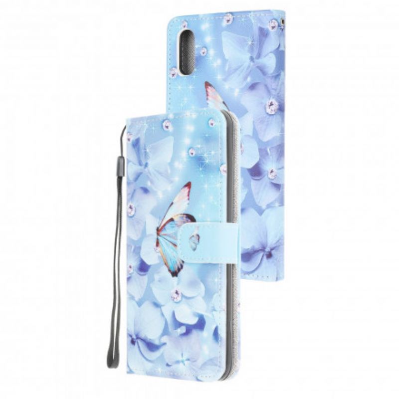 Flip Cover Samsung Galaxy Xcover 5 Diamond Strappy Sommerfugle