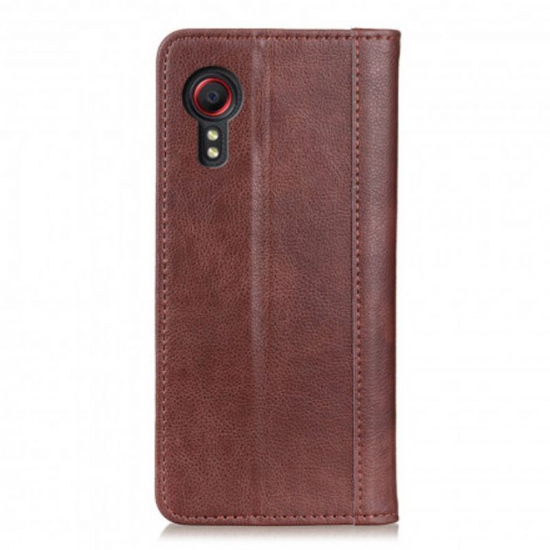 Flip Cover Samsung Galaxy Xcover 5 Elegance Split Litchi-læder