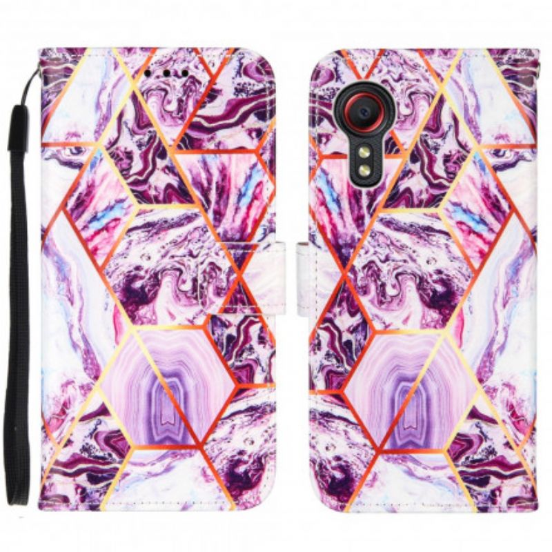 Flip Cover Samsung Galaxy Xcover 5 Geometrisk Marmor